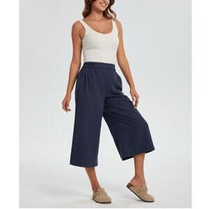 NWT At Last Wide Leg Capri Cropped Lounge Pants